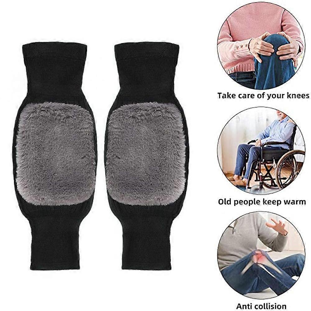 2pc Warm Wool Knee Pads